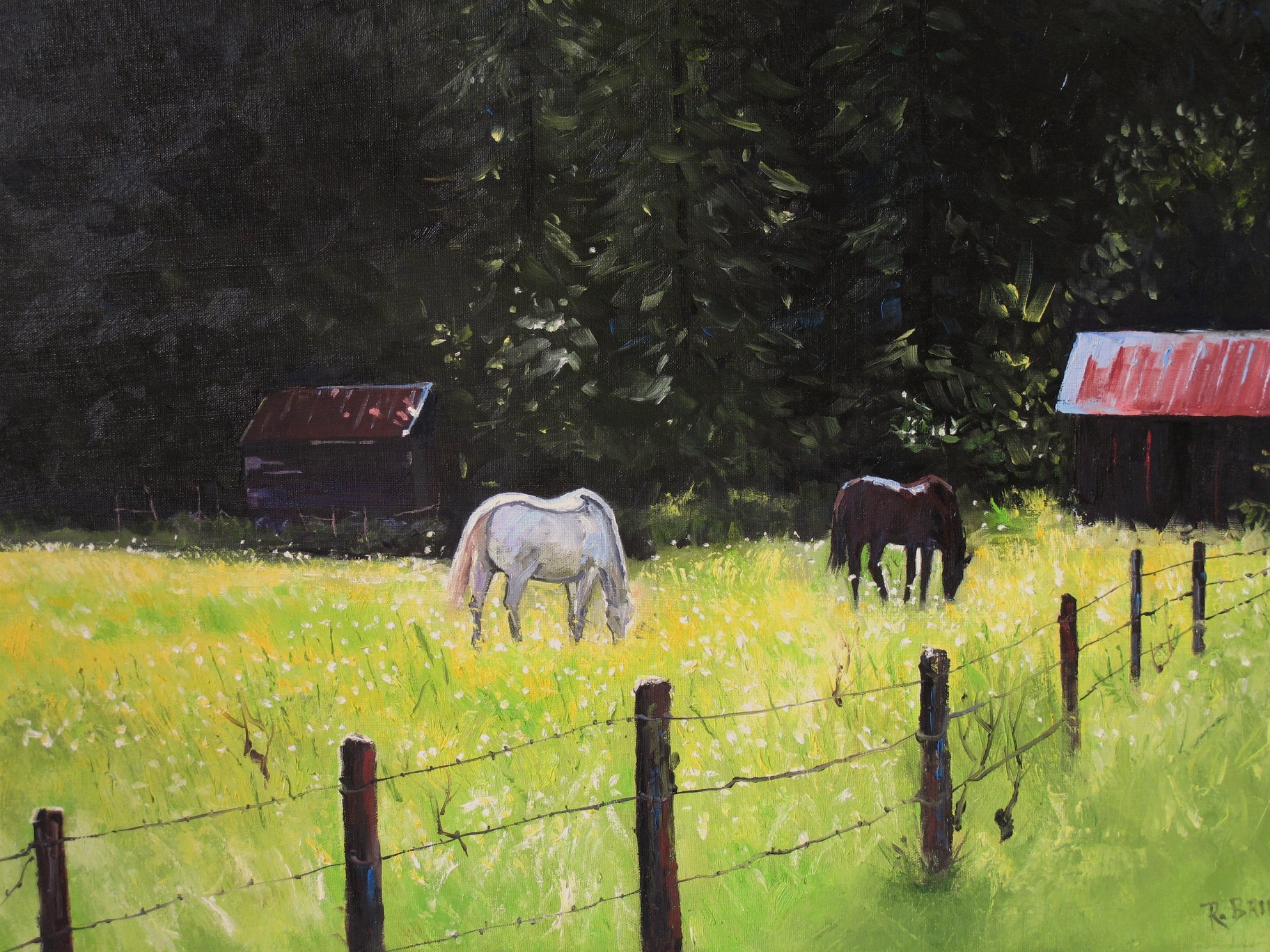 2 Horses 18x24