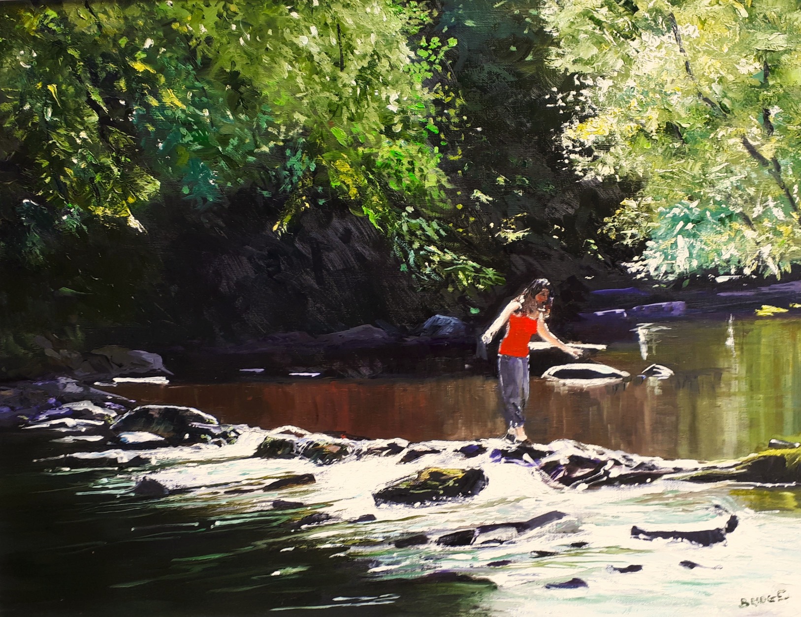 Girl at the Stream 18 x 24